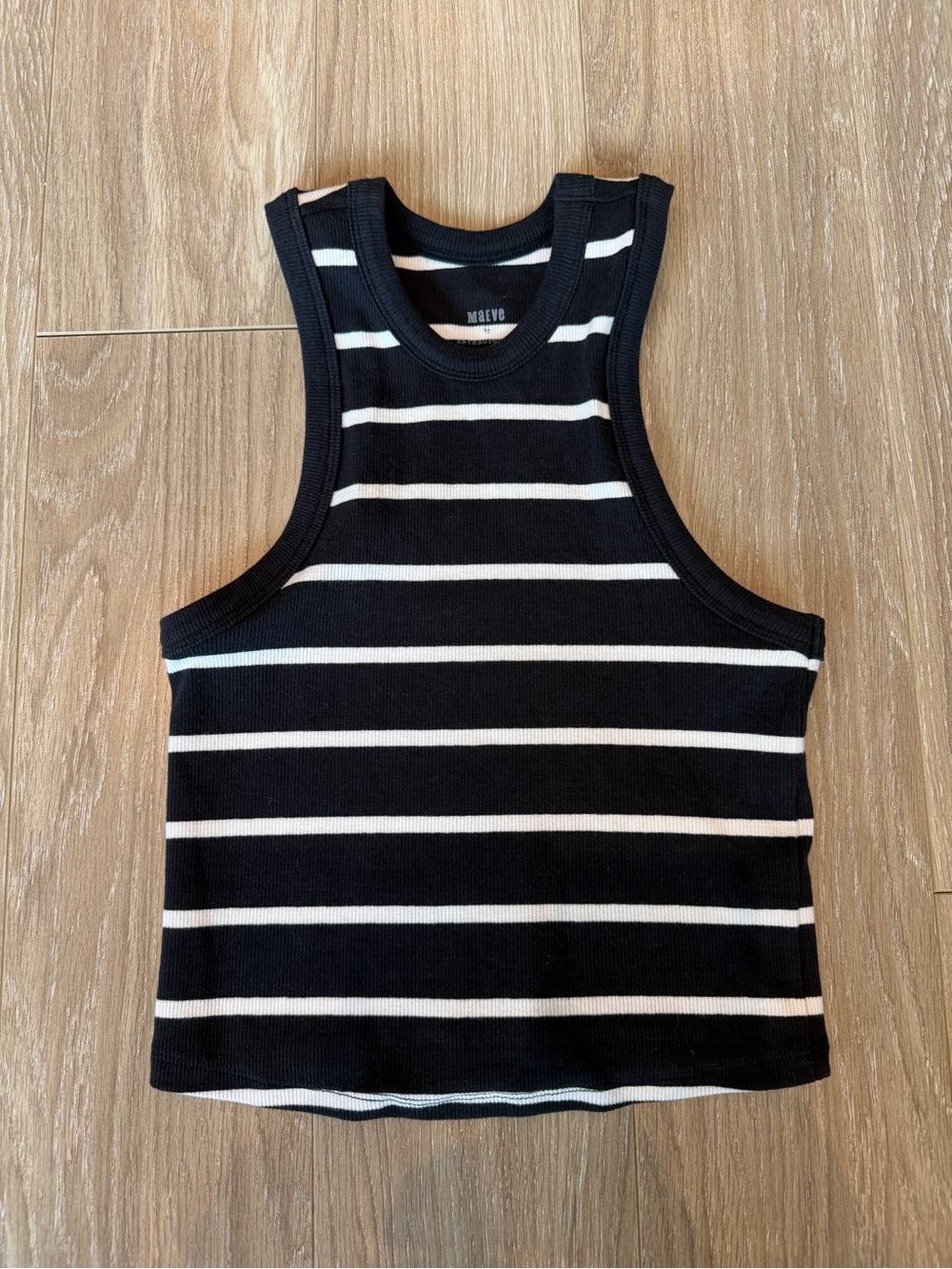 Anthropologie Maeve Blair Black & White Striped Racerback Tank